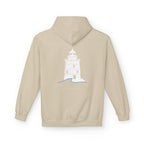 Adult- "Old Saybrook" (Front) Old Saybrook Light House (Back) - White Writing Hoodie