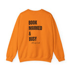 Adult-ELA Teacher Crew Neck " Grammer Guru" (Front)  "Bookmarked & Busy #ELA Club" (Back) -Crewneck Sweatshirt, Cozy Fall Apparel, Unisex Gift, Casual Style, September Vibes, Seasonal Fashion
