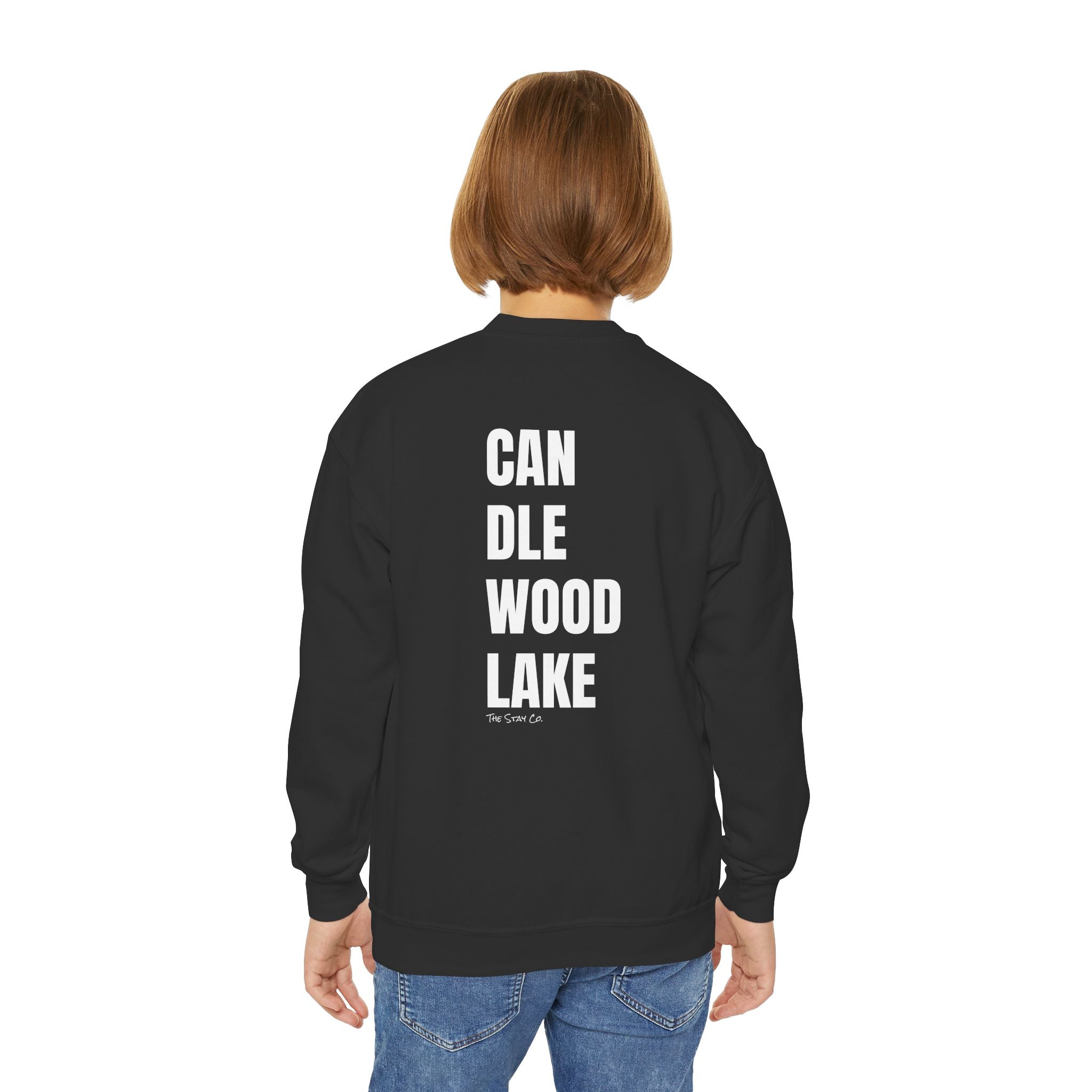 Youth-(XS-XL) "Catch Me At" (Front) "Candlewood Lake" (Back)- Unisex Crewneck Sweatshirt