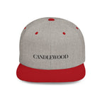 Embroidered Snackback Cap-"Candlewood"- In Black Writing- Casual Hat, Outdoor Apparel, Summer Fashion, Gift for Him/Her, Festival Accessory