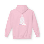 Adult- "Old Saybrook" (Front) Old Saybrook Light House (Back) - White Writing Hoodie