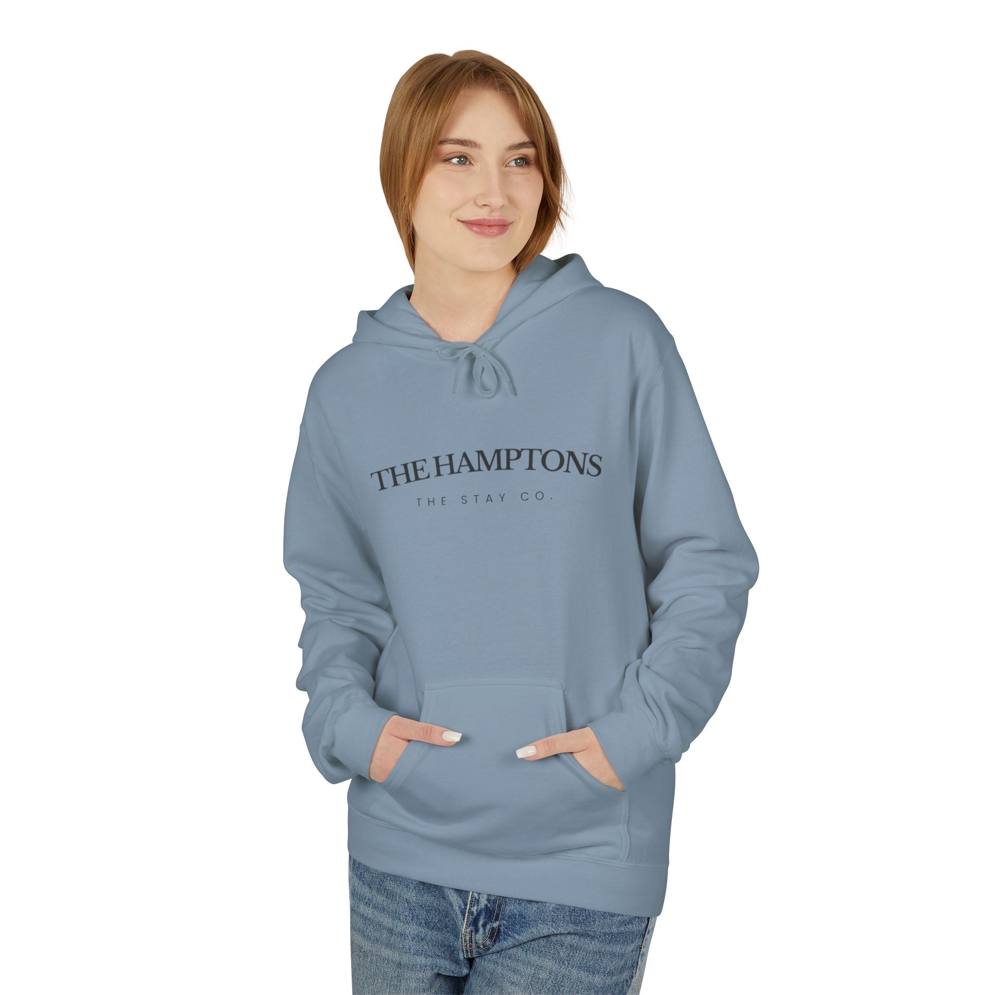 Adult-The Hamptons - Black Writing Hoodie