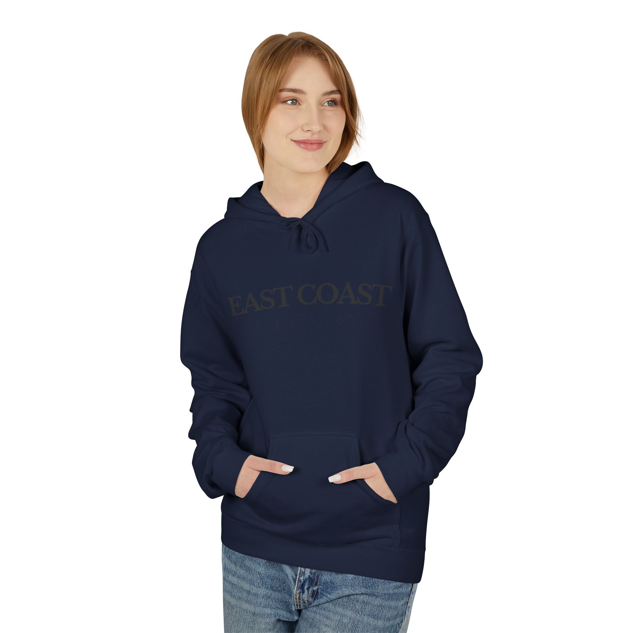 Adult-East Coast - Black Writing Hoodie