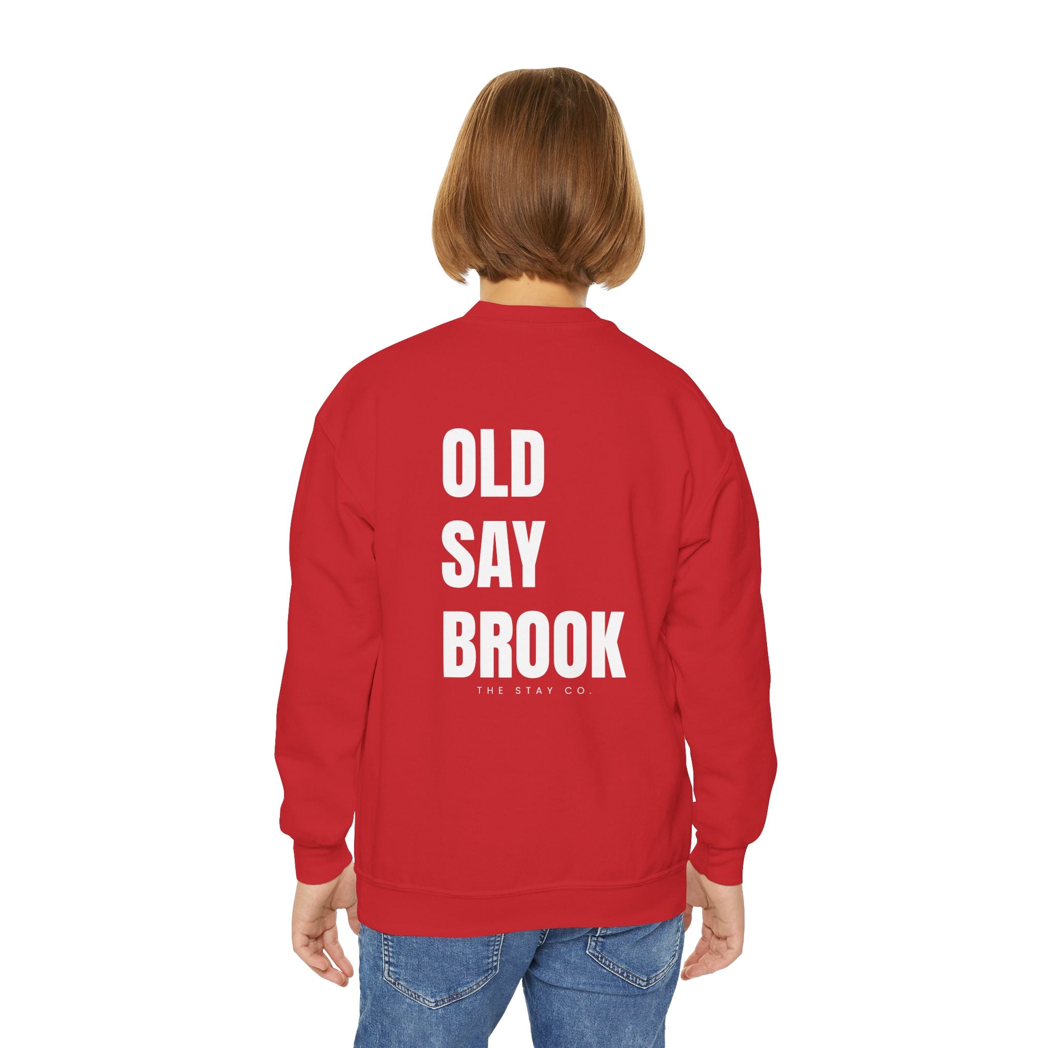 Youth-(XS-XL) Old Saybrook Crewneck With Association Logo On Front- White Writing