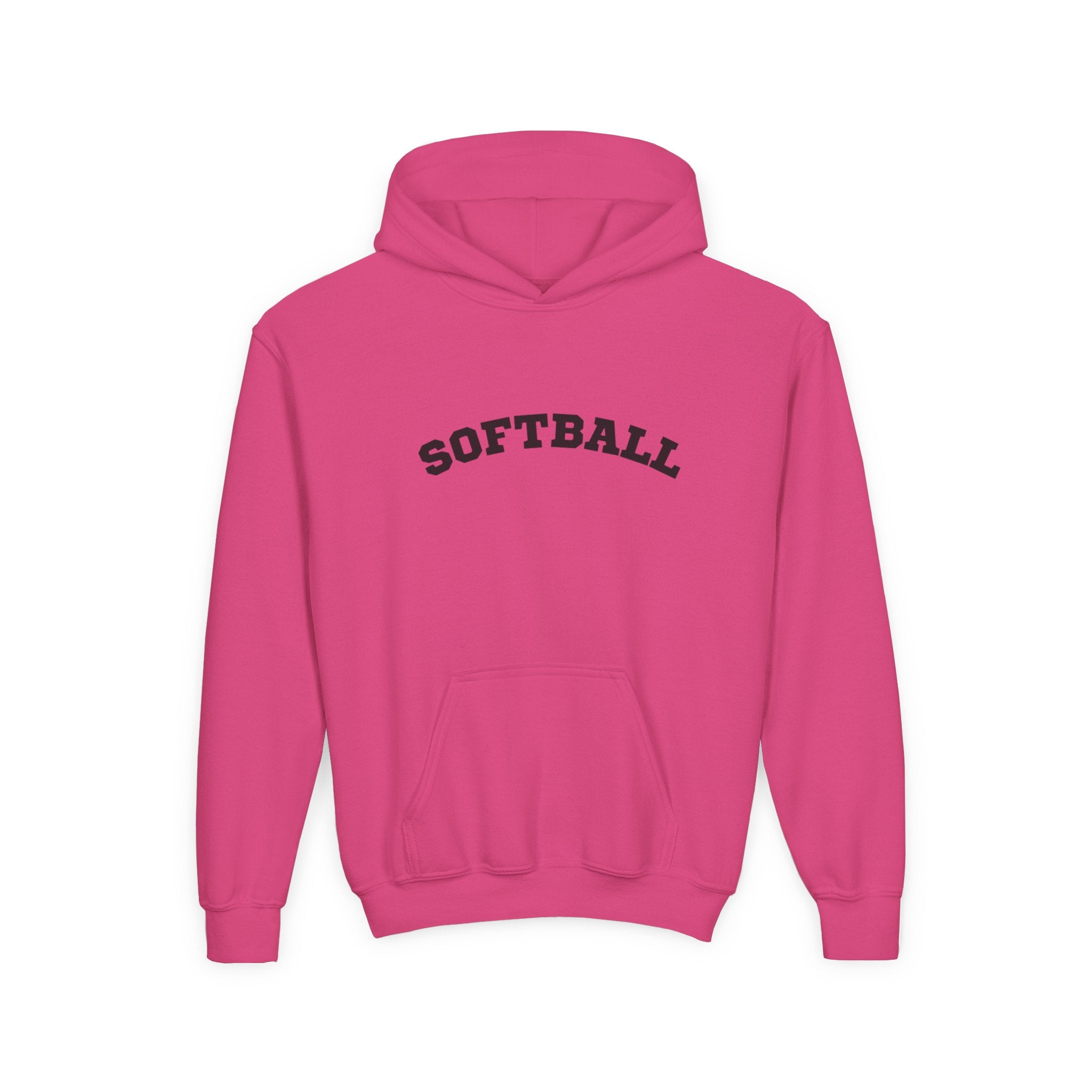 Youth Hoodie "Softball" - Choose Your Color- -Sports Apparel, Gift for Young Athletes, Team Spirit, Cozy Sweatshirt, Game Day Ready
