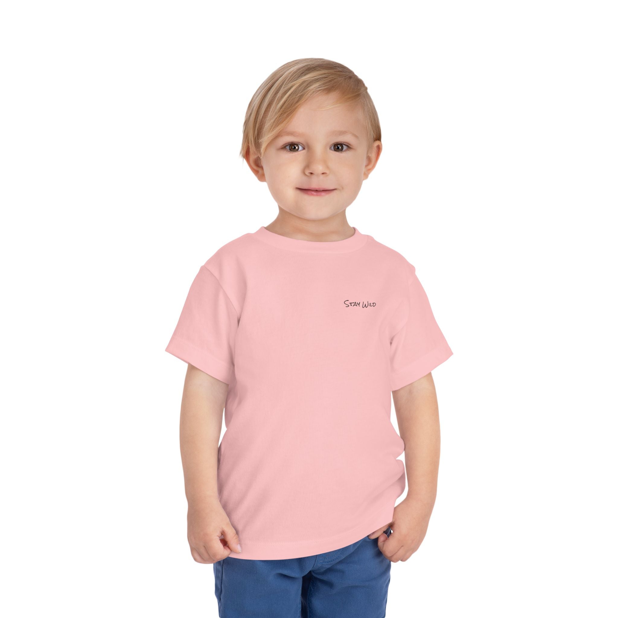 Toddler (2T-5T) - "Stay Wild" (Front) - "Stay Wild Lake Child" (Back) -Black Writing Short Sleeve Tee