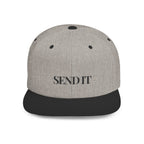 Embroidered Snackback Cap-"Send It"- In Black Writing-Casual Hat, Outdoor Apparel, Summer Fashion, Gift for Him/Her, Festival Accessory