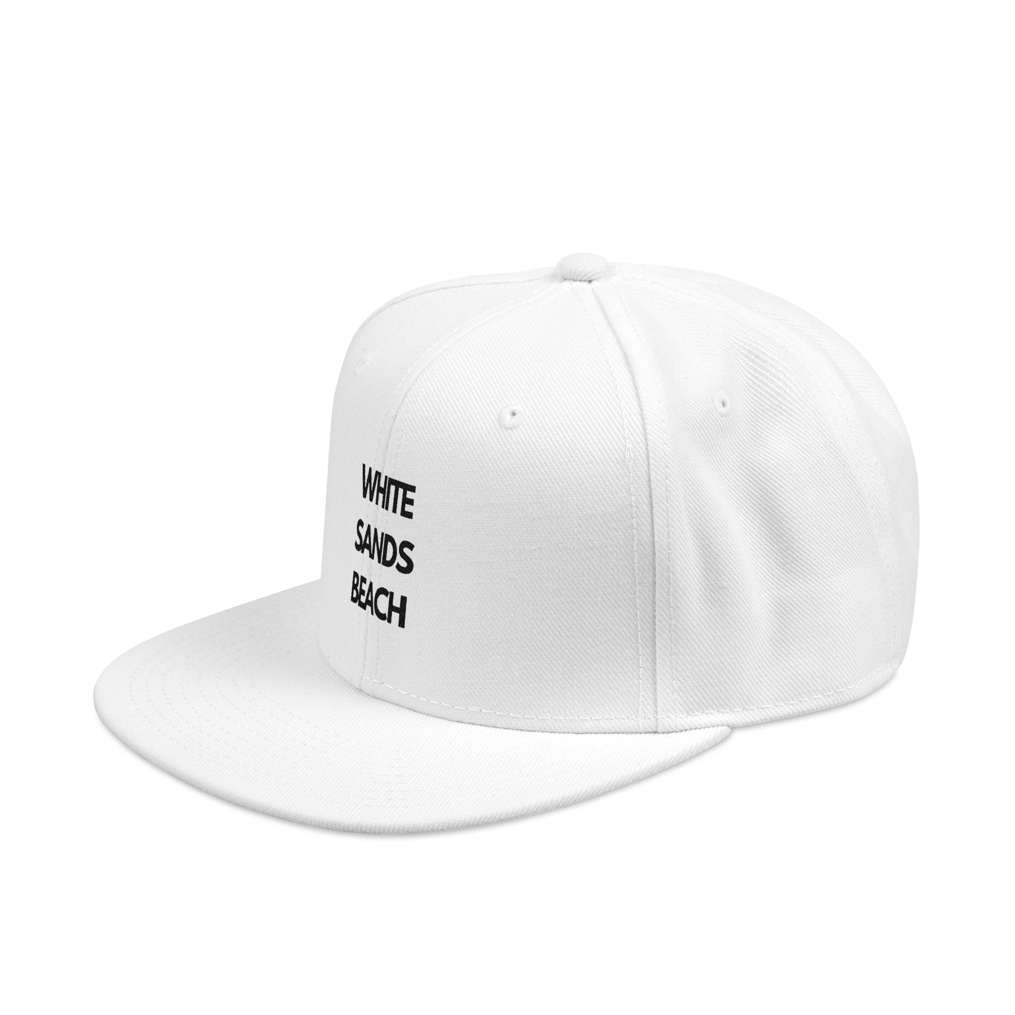 Embroidered Snapback Hat "White Sands Beach"- Perfect for Beach Days, Summer Outings, Casual Wear, Gift for Him/Her
