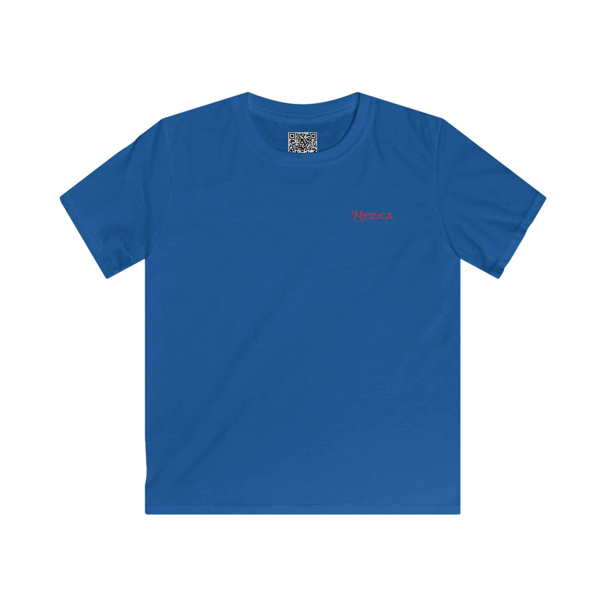 Kids Youth Tee "Red, White & Chaos" (Back) "'Merica) (Front) , Perfect for Birthday Gifts, 4th of July, Celebration Wear, Everyday Fun, Playtime Outfits