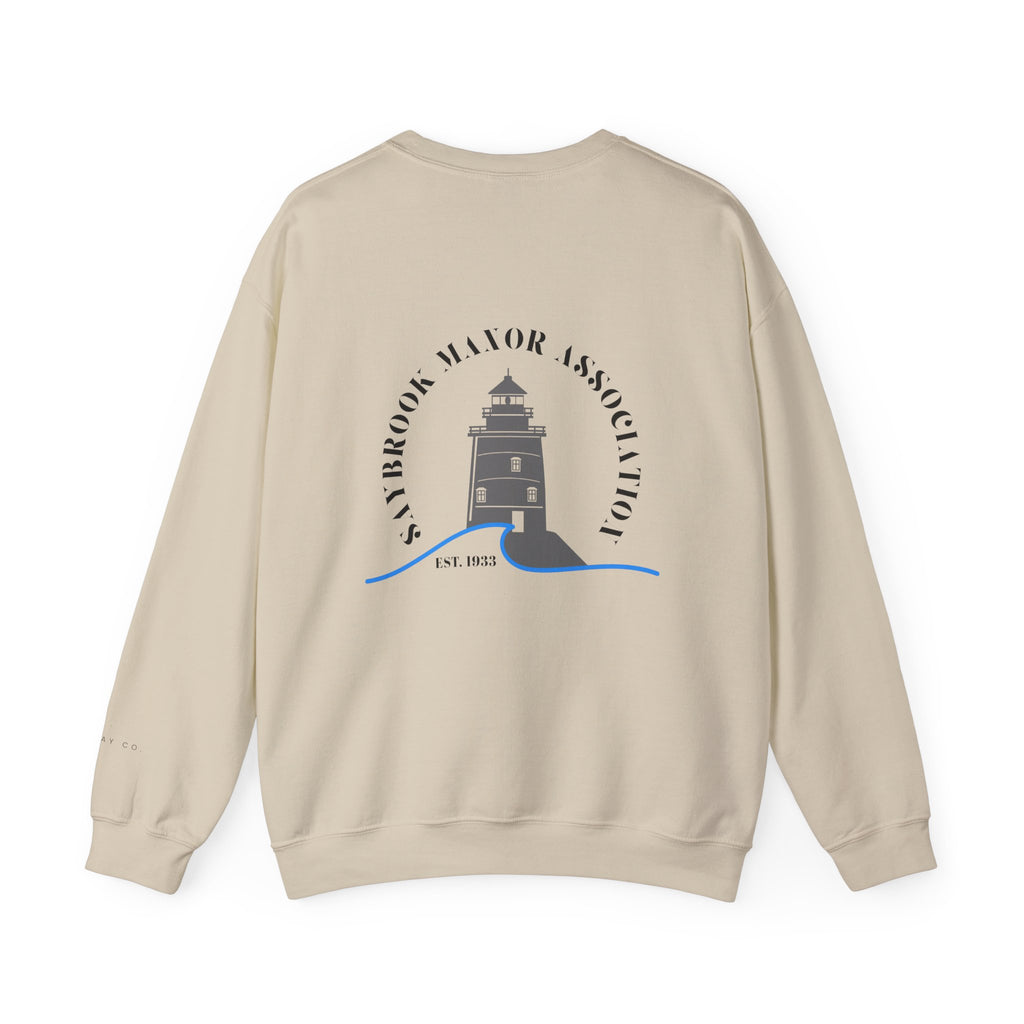 Adult Crewneck-Saybrook Manor with Logo on Back- Black Writing