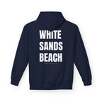Adult- "Out Of Office" (Front) "White Sands Beach" (Back) - White Writing Hoodie