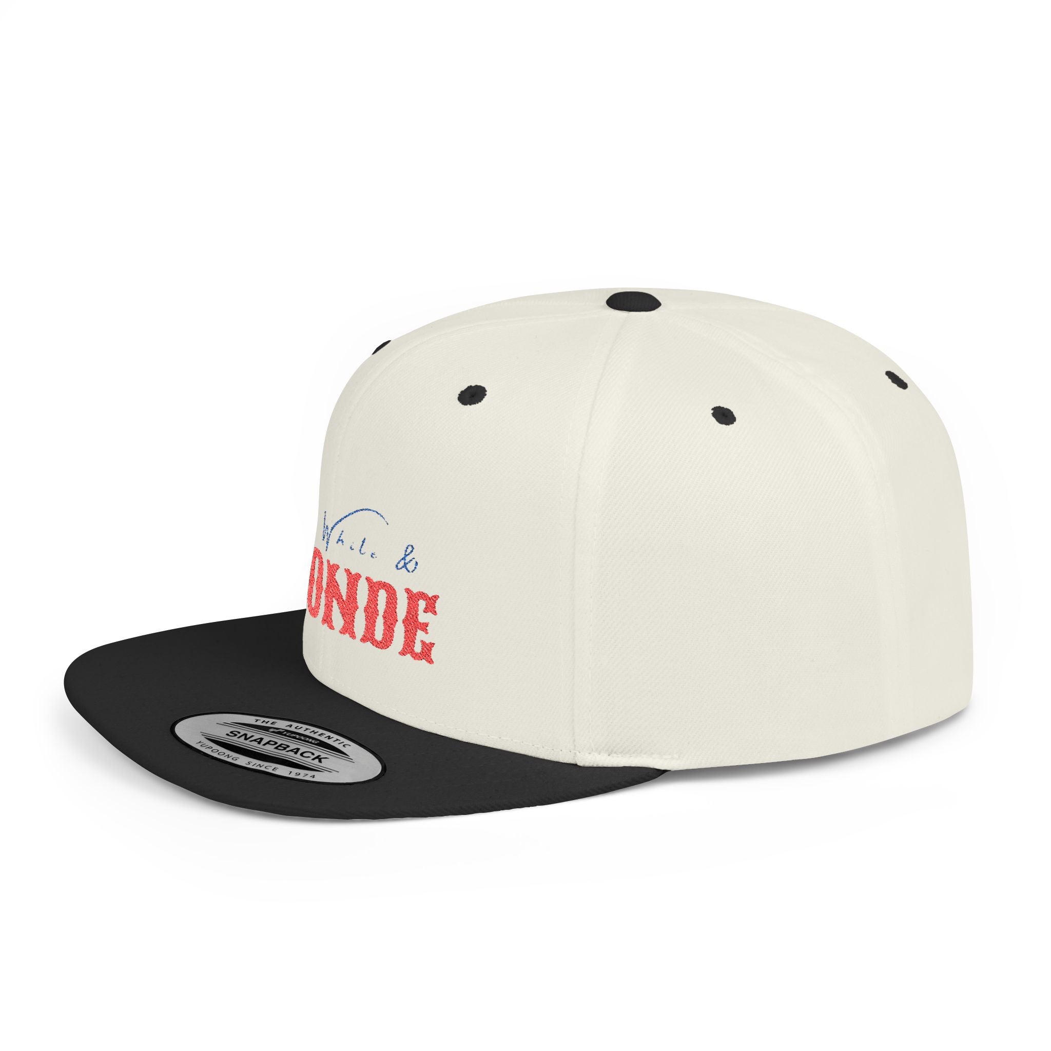 "Red, White & Blonde"- Stylish Snapback Cap, Fun Gift for Friends, Trendy Headwear, Summer Beach Hat, Perfect for Festivals and Casual Outings