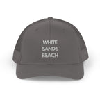 "White Sands Beach" - Snapback Trucker Cap - Perfect for Summer, Vacation, or Outdoor Events, Casual Style, Unisex Accessories, Gift Idea