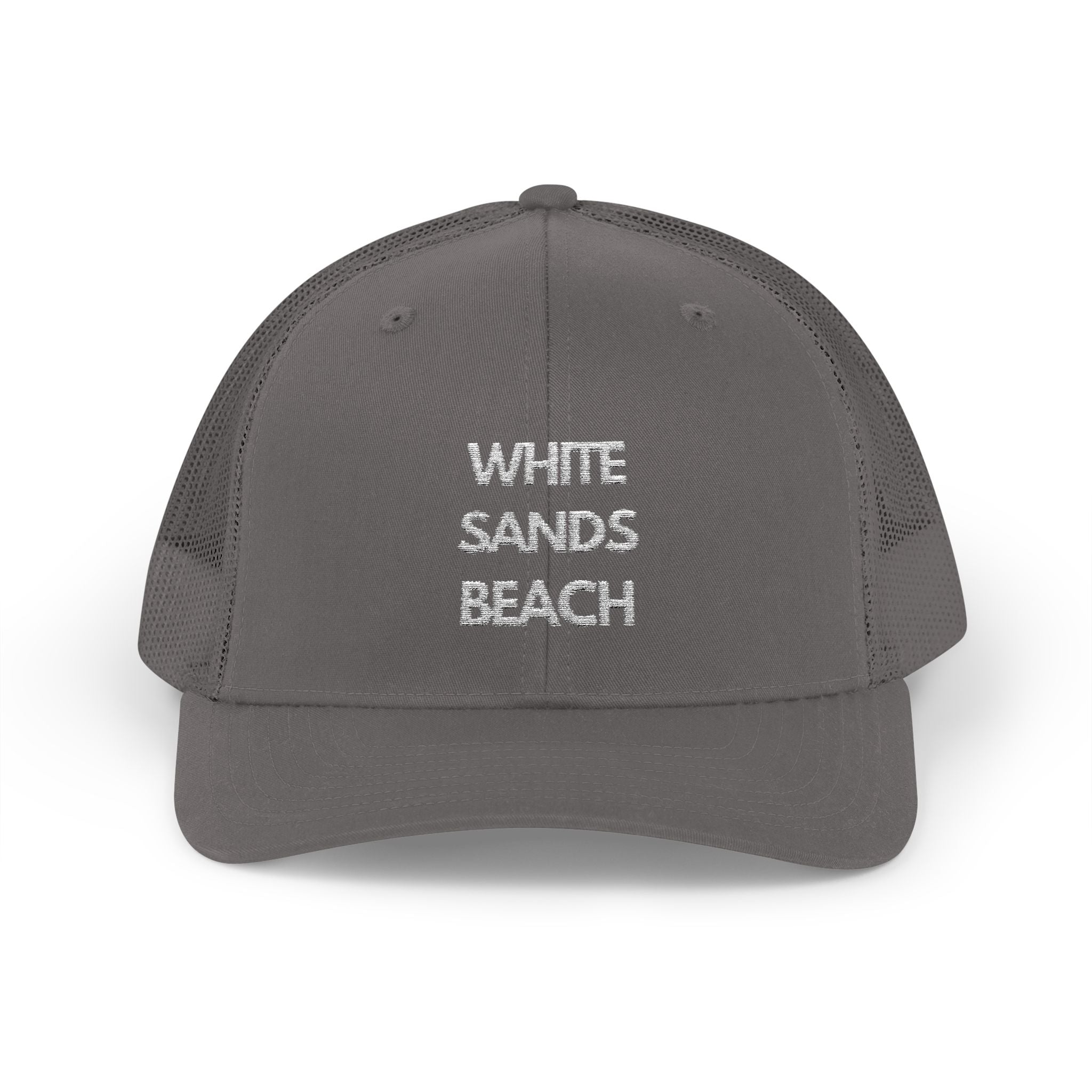 "White Sands Beach" - Snapback Trucker Cap - Perfect for Summer, Vacation, or Outdoor Events, Casual Style, Unisex Accessories, Gift Idea