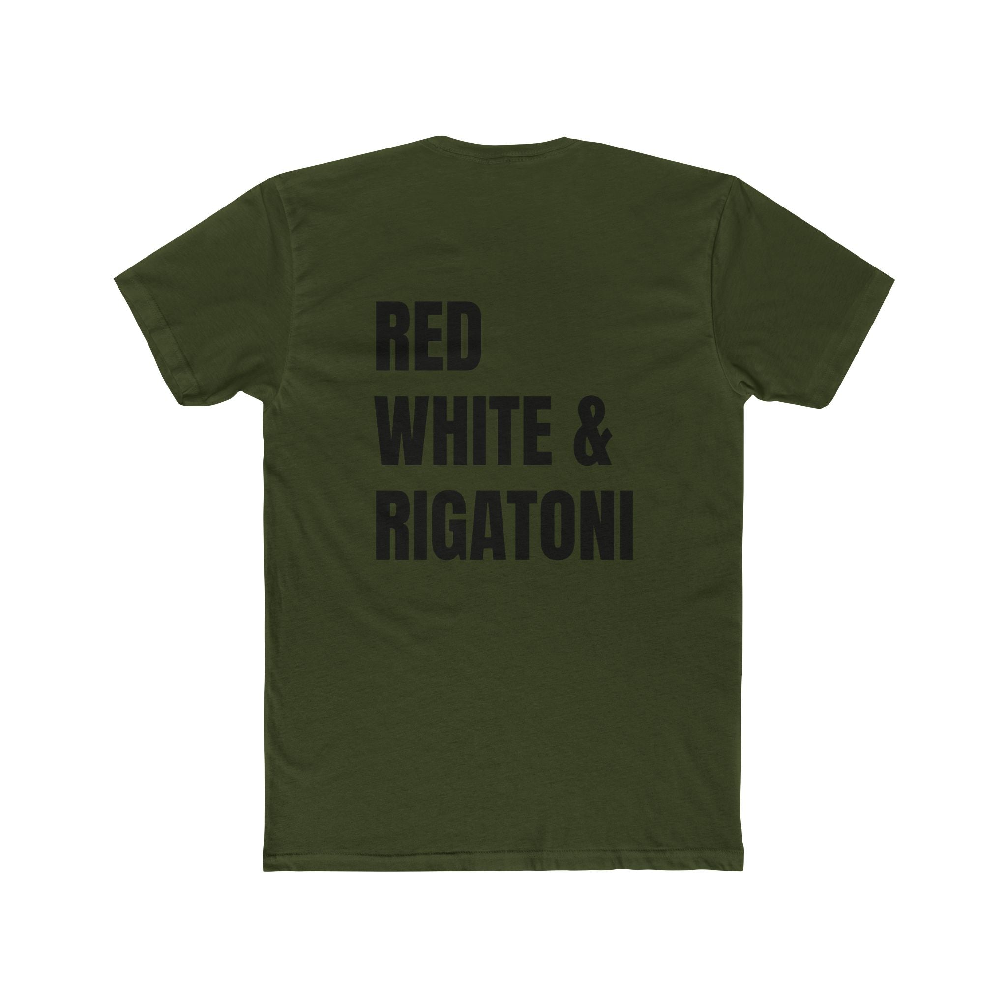 Adult- "Red White & Rigatoni" Italian-Pasta Lover Shirt, Fourth of July, Funny Cooking Gift, Casual Wear, Foodie Fashion, Italian Food Tee
