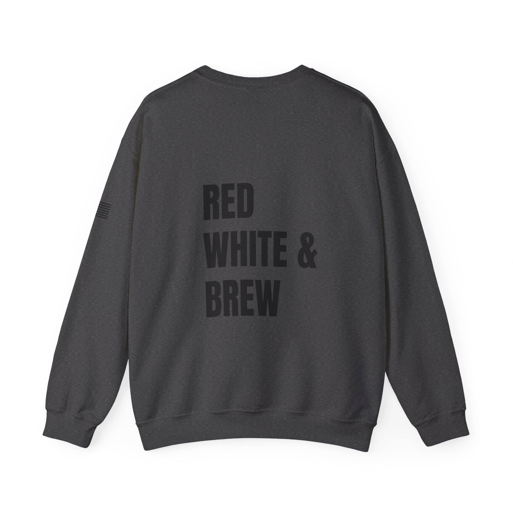 Adult- "'Merica" (Front) "Red White & Brew" (Back)- Unisex Crewneck Sweatshirt, Fourth of July, Summer Fun, Boat Days