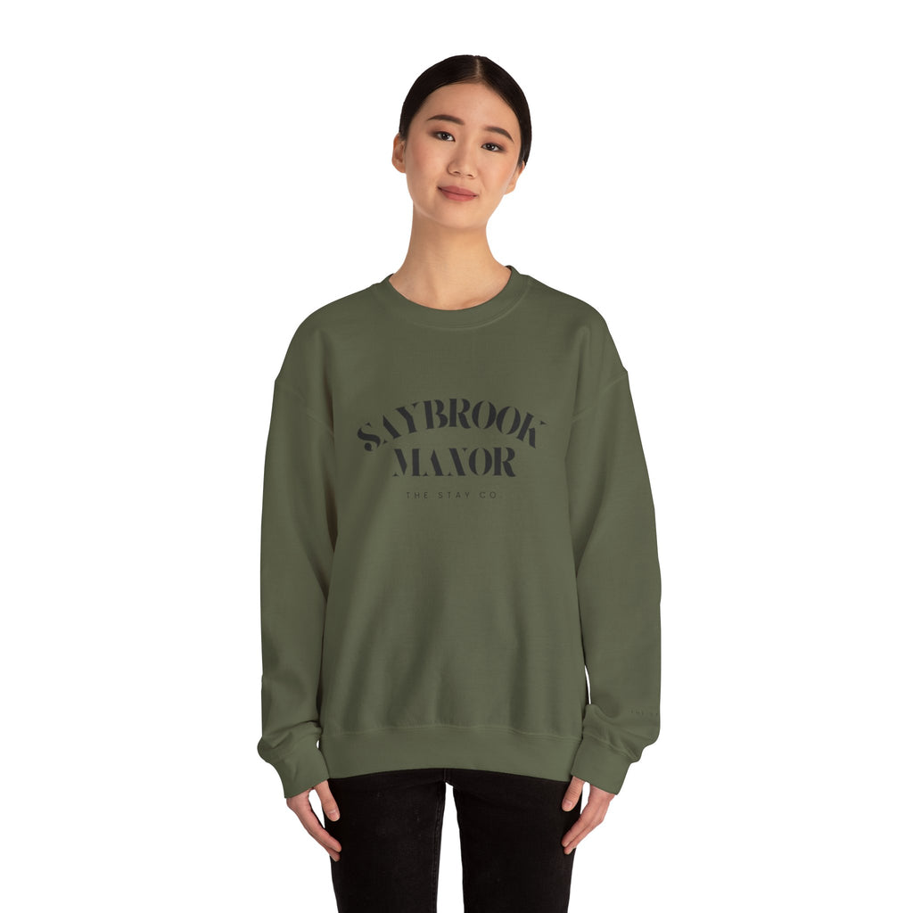 Adult Crewneck-Saybrook Manor with Logo on Back- Black Writing