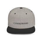 Embroidered Snackback Cap-"Candlewood"- In Black Writing- Casual Hat, Outdoor Apparel, Summer Fashion, Gift for Him/Her, Festival Accessory