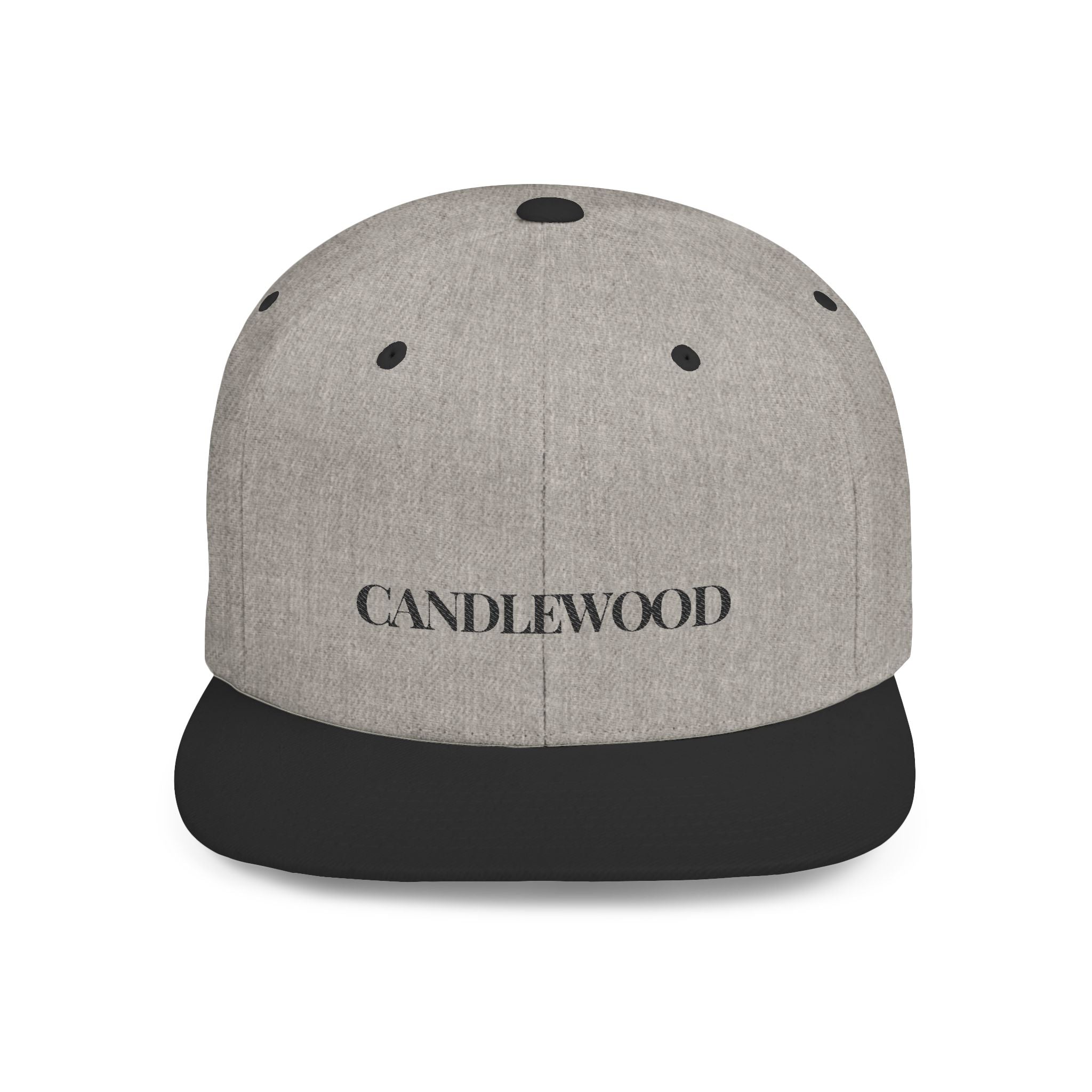 Embroidered Snackback Cap-"Candlewood"- In Black Writing- Casual Hat, Outdoor Apparel, Summer Fashion, Gift for Him/Her, Festival Accessory