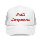Grill Sergeant-Foam Trucker Hat, Embroidered Cap, BBQ Hat, Perfect Gift for Grilling Enthusiasts, Summer BBQ Accessory, Fun Party Hat