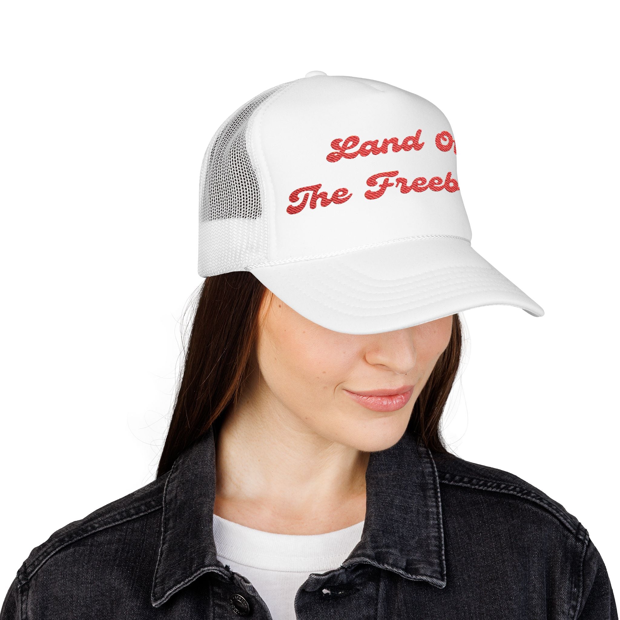"Land of the Freebird"- Foam Trucker Hat, Embroidered Cap, BBQ Hat, Perfect Gift for Grilling Enthusiasts, Summer BBQ Accessory, Fun Party Hat