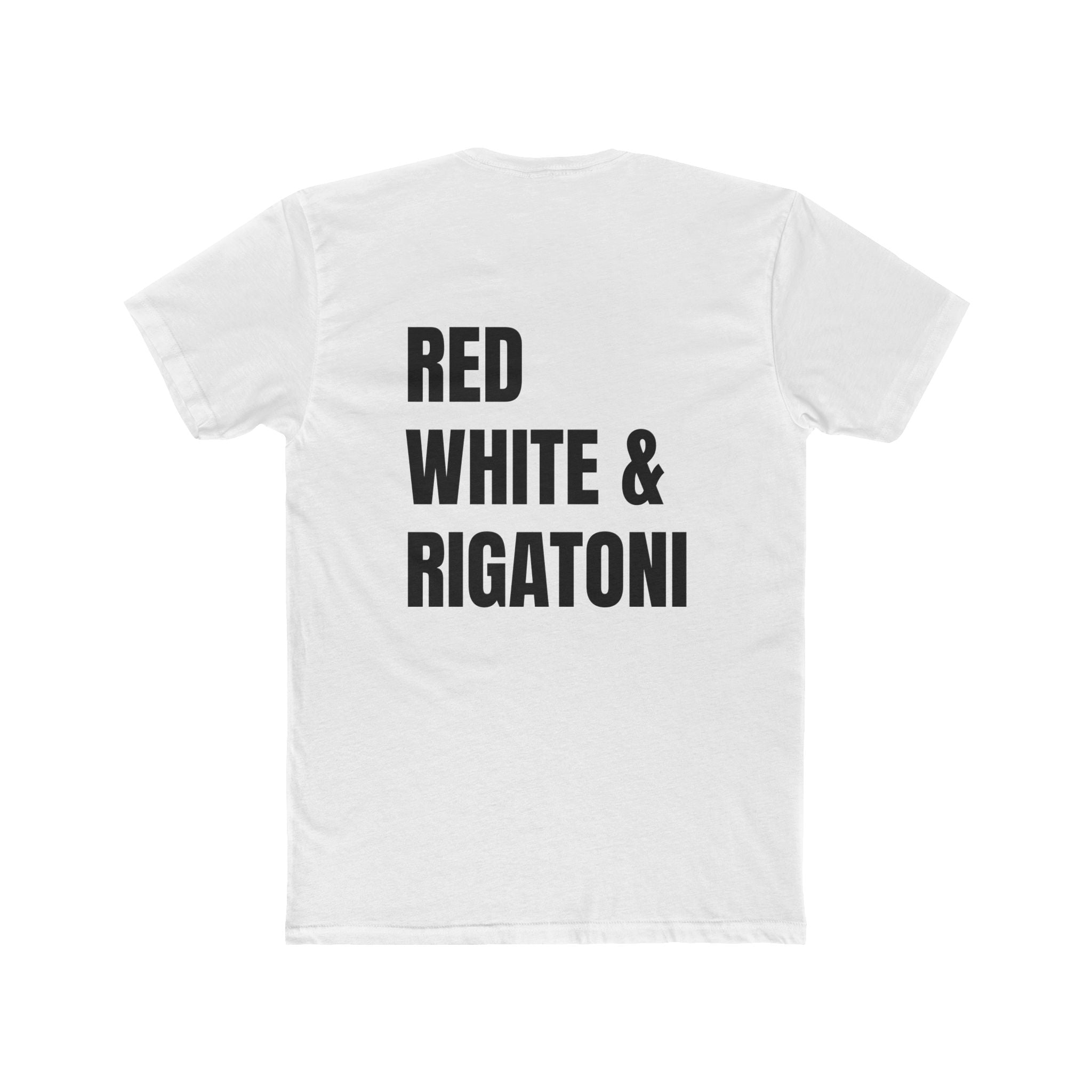 Adult- "Red White & Rigatoni" Italian-Pasta Lover Shirt, Fourth of July, Funny Cooking Gift, Casual Wear, Foodie Fashion, Italian Food Tee