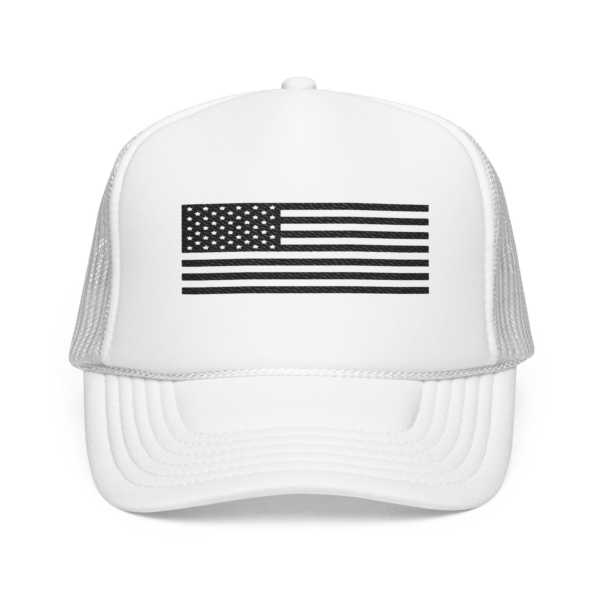 Flag- Foam Trucker Hat, Embroidered Cap, BBQ Hat, Perfect Gift for Grilling Enthusiasts, Summer BBQ Accessory, Fun Party Hat