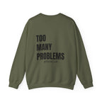 Adult- Math Teacher Crew Neck "Equation Expert" (Front)- "too Many Problems #MathClub" (Back) -Crewneck Sweatshirt, Cozy Fall Apparel, Unisex Gift, Casual Style, September Vibes, Seasonal Fashion