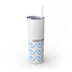 Personalized Skinny Tumbler with Straw - Coastal Waves Design, 20oz