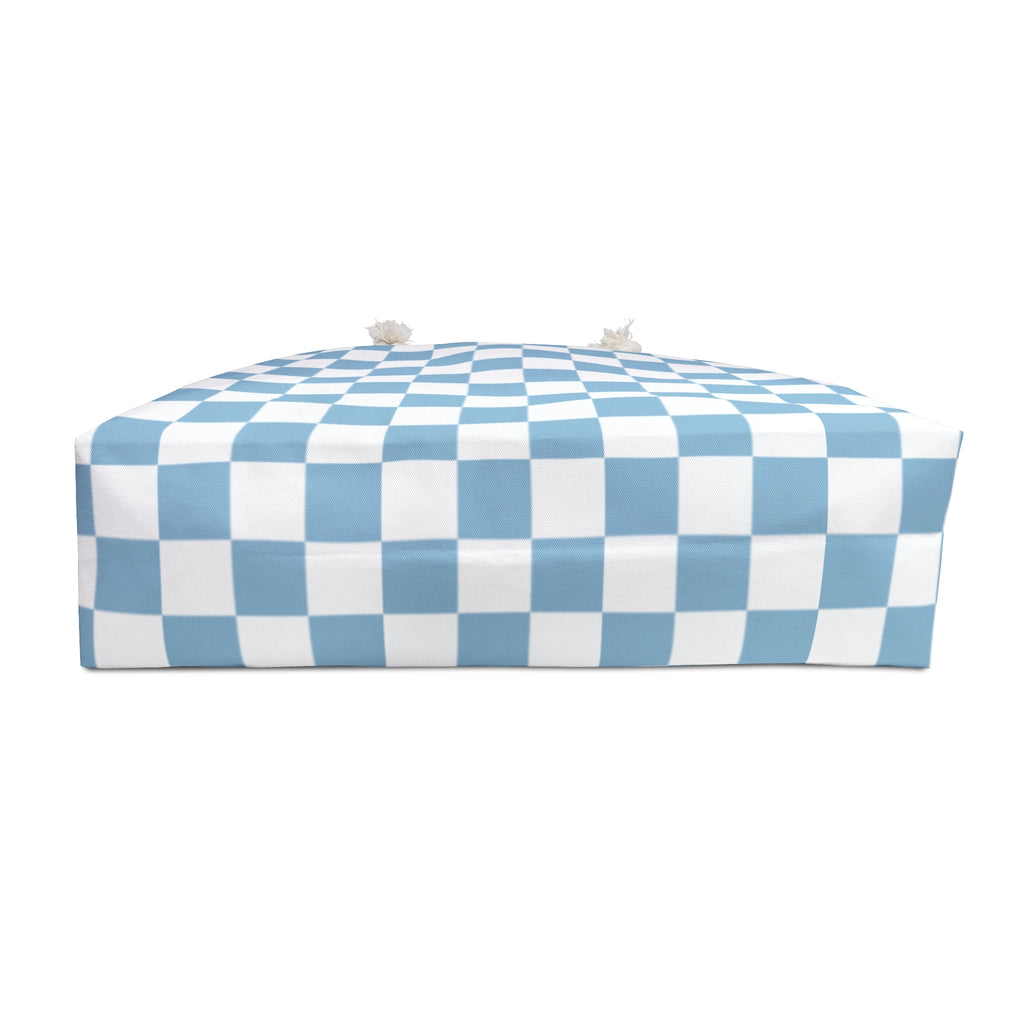 Chic Checkered Weekender Bag- In Blue Checkered | Stylish Travel Tote for Weekend Getaways, Gym, Beach, and Daily Errands