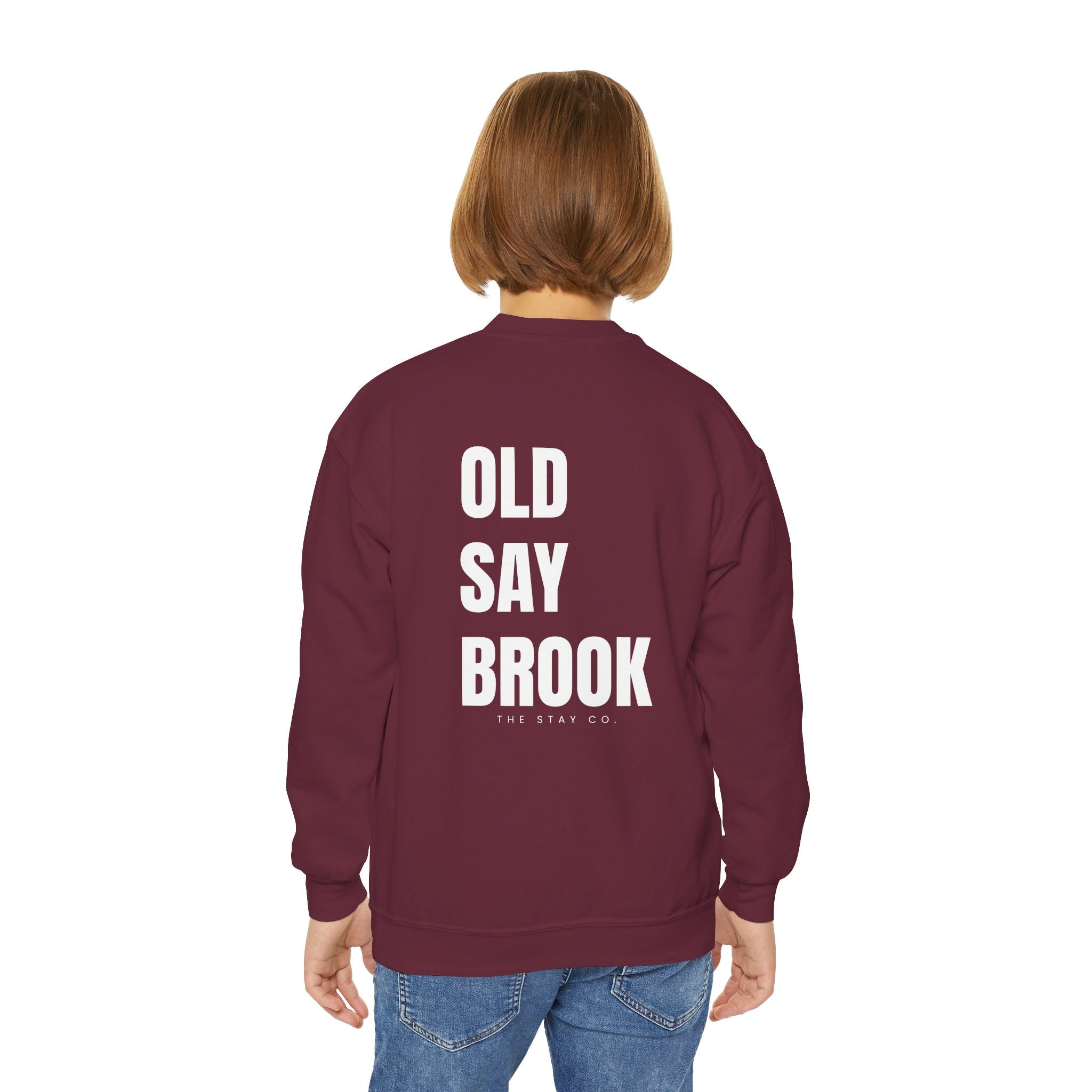 Youth-(XS-XL) Old Saybrook Crewneck With Association Logo On Front- White Writing