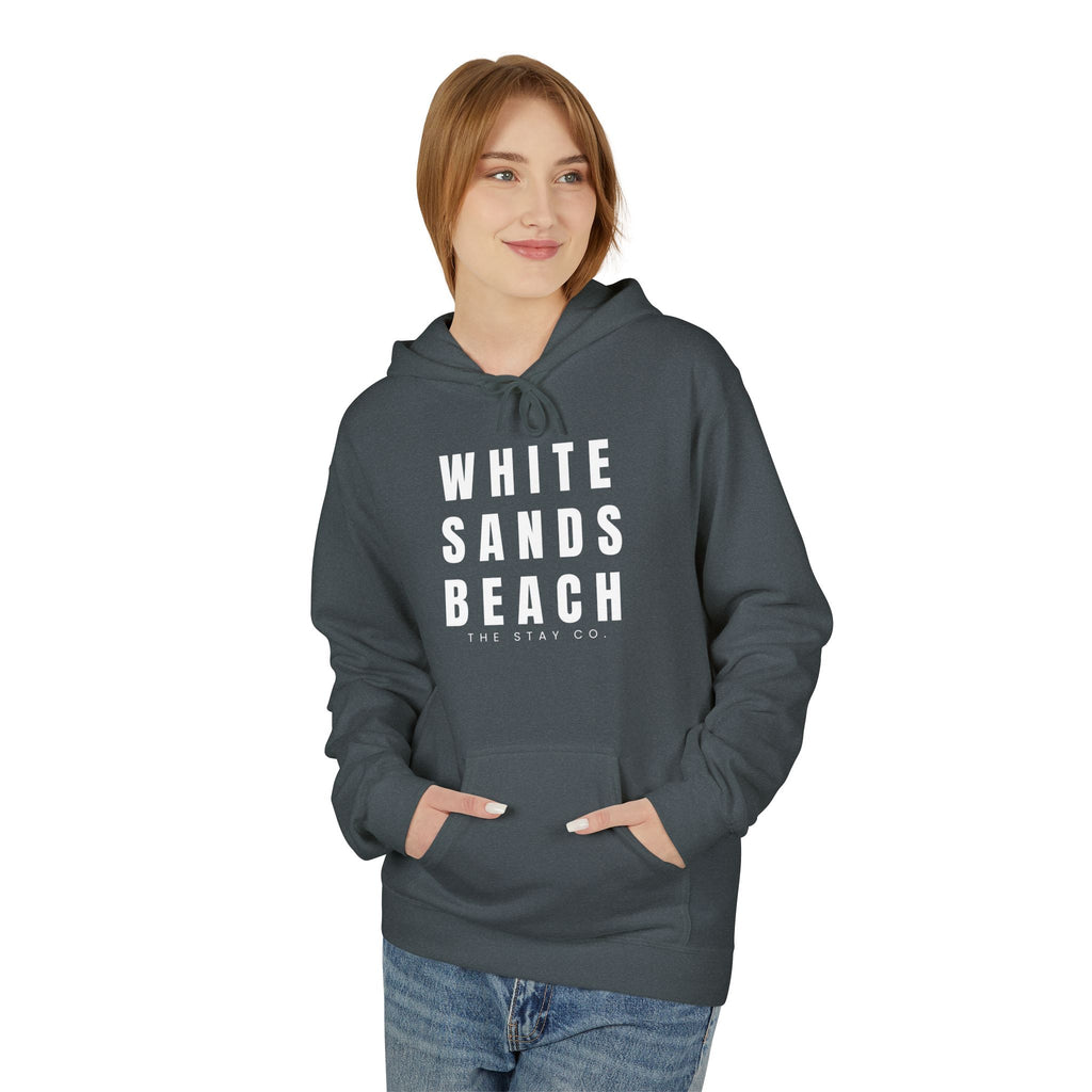 White Sands Beach Hoodie in White Writing