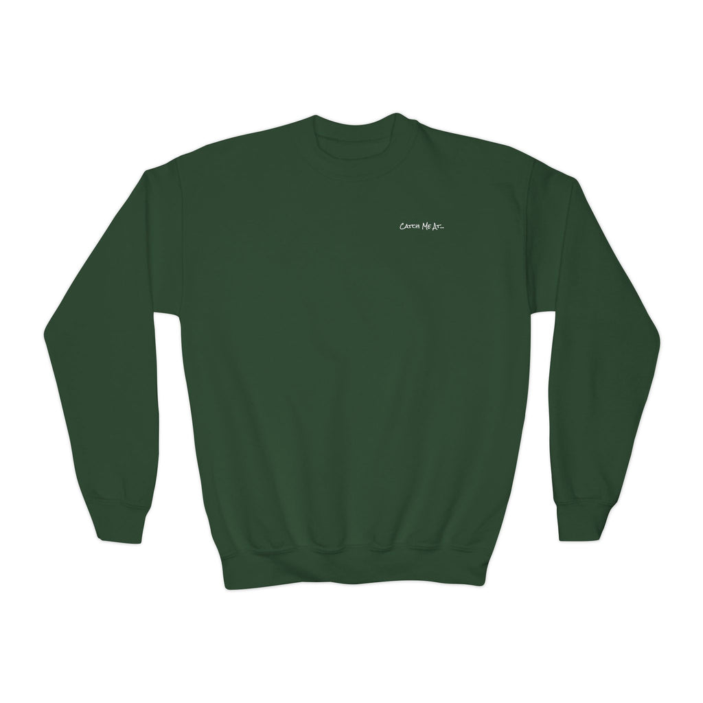 Youth-(XS-XL) "Catch Me At" (Front) "Candlewood Lake" (Back)- Unisex Crewneck Sweatshirt