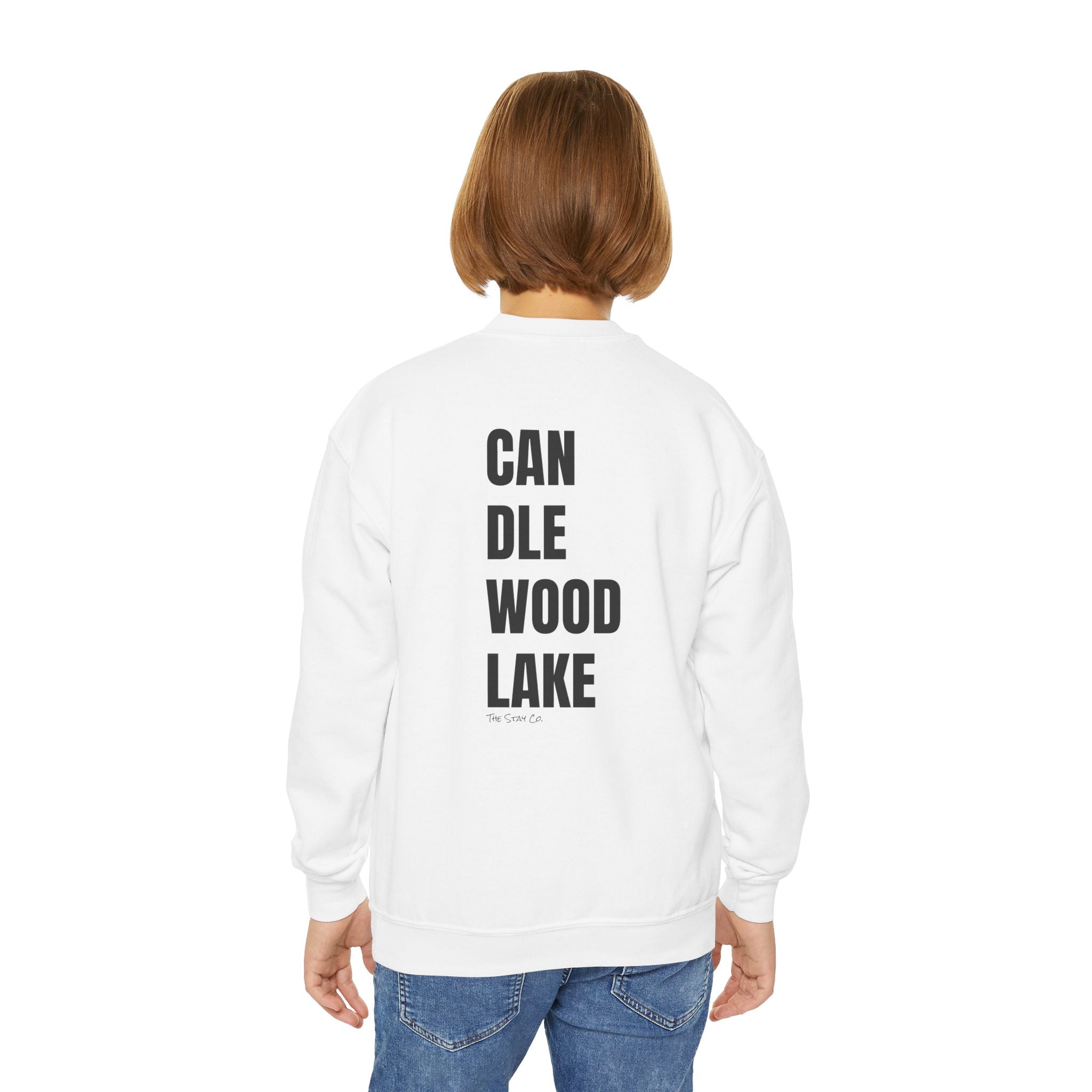 Youth-(XS-XL) "Catch Me At" (Front) "Candlewood Lake" (Back)- Unisex Crewneck Sweatshirt