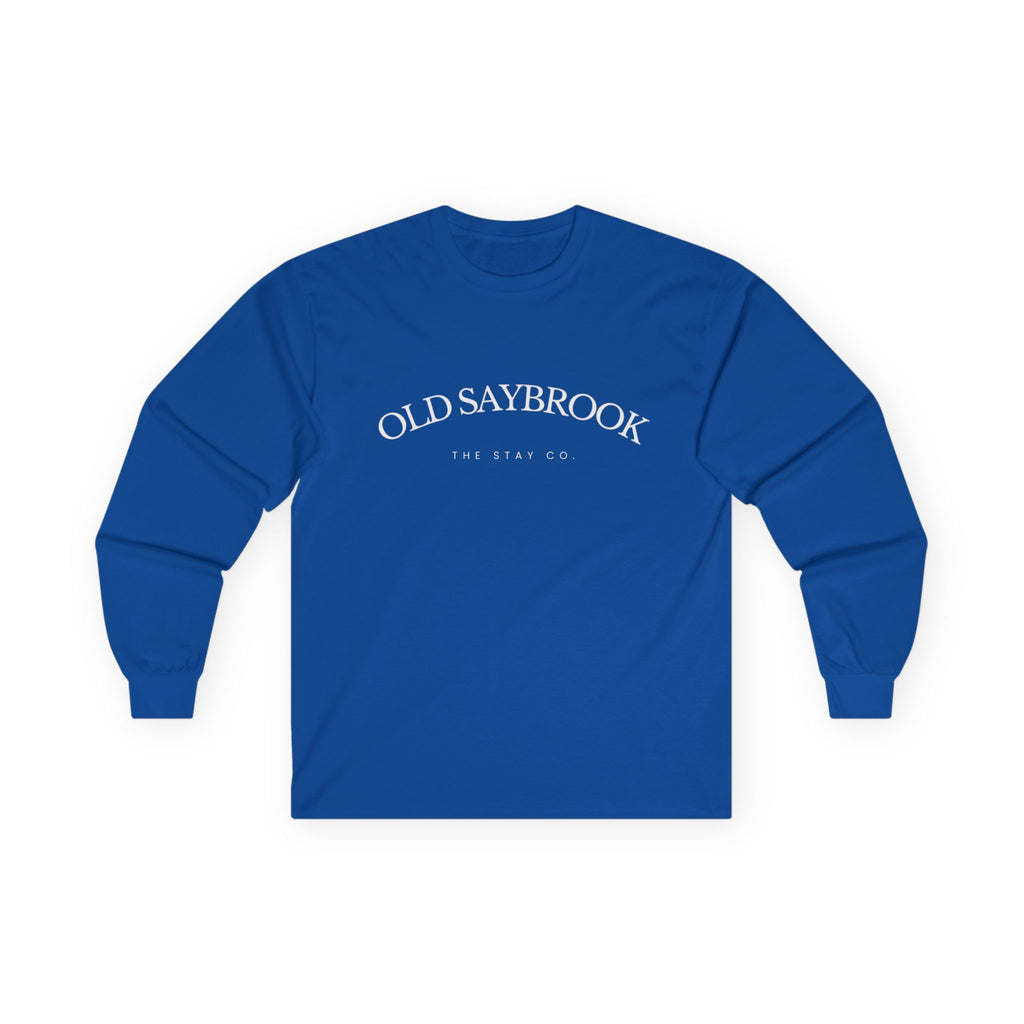 Old Saybrook Long Sleeve Tee With Light House on Back