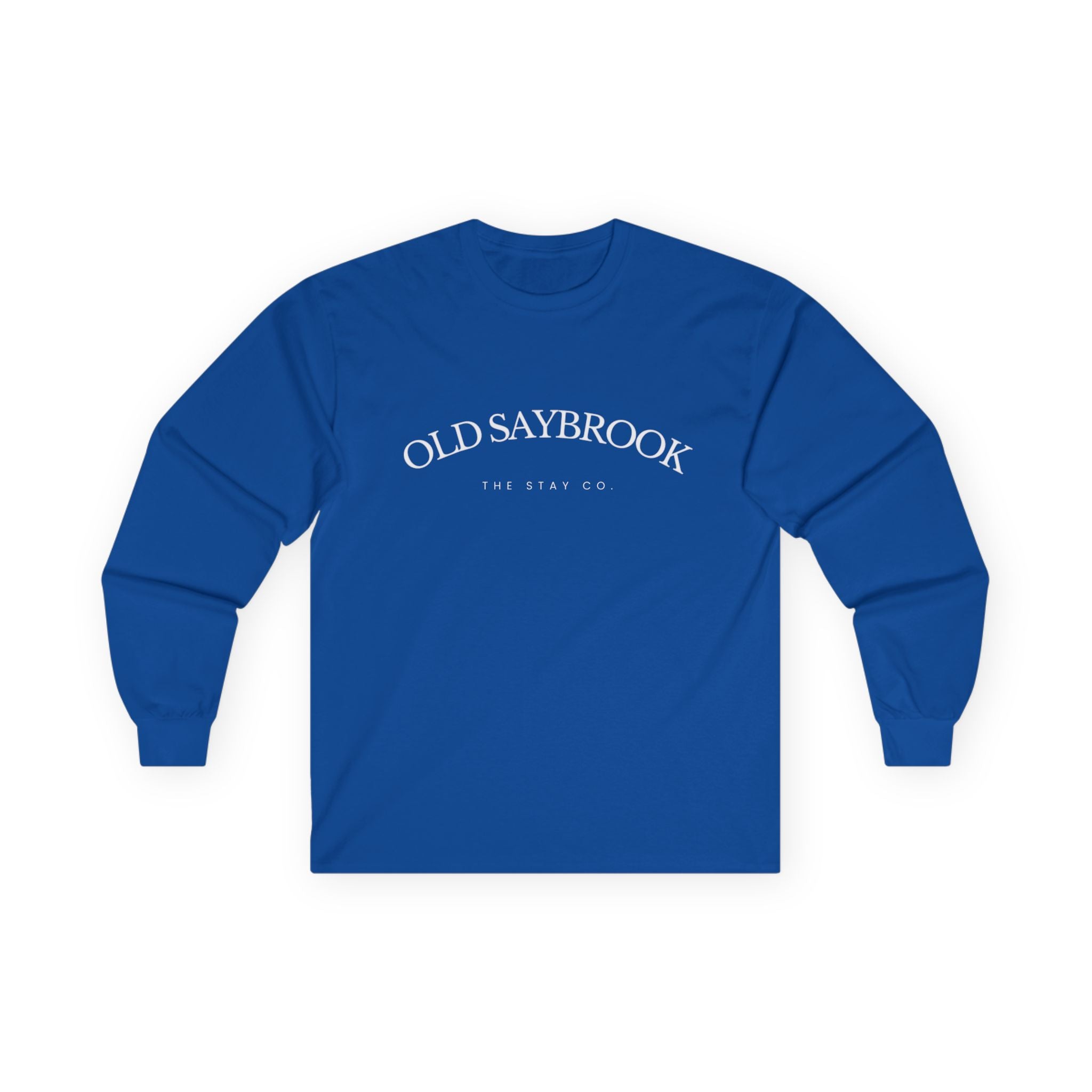 Old Saybrook Long Sleeve Tee With Light House on Back