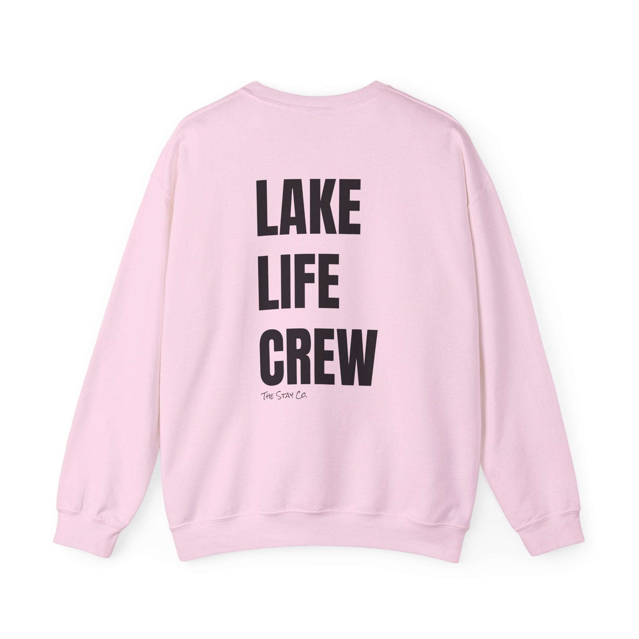 Adult- "Made for this"- (Front)  "Lake Life Crew" (Back)- Black Writing- Unisex Crewneck Sweatshirt