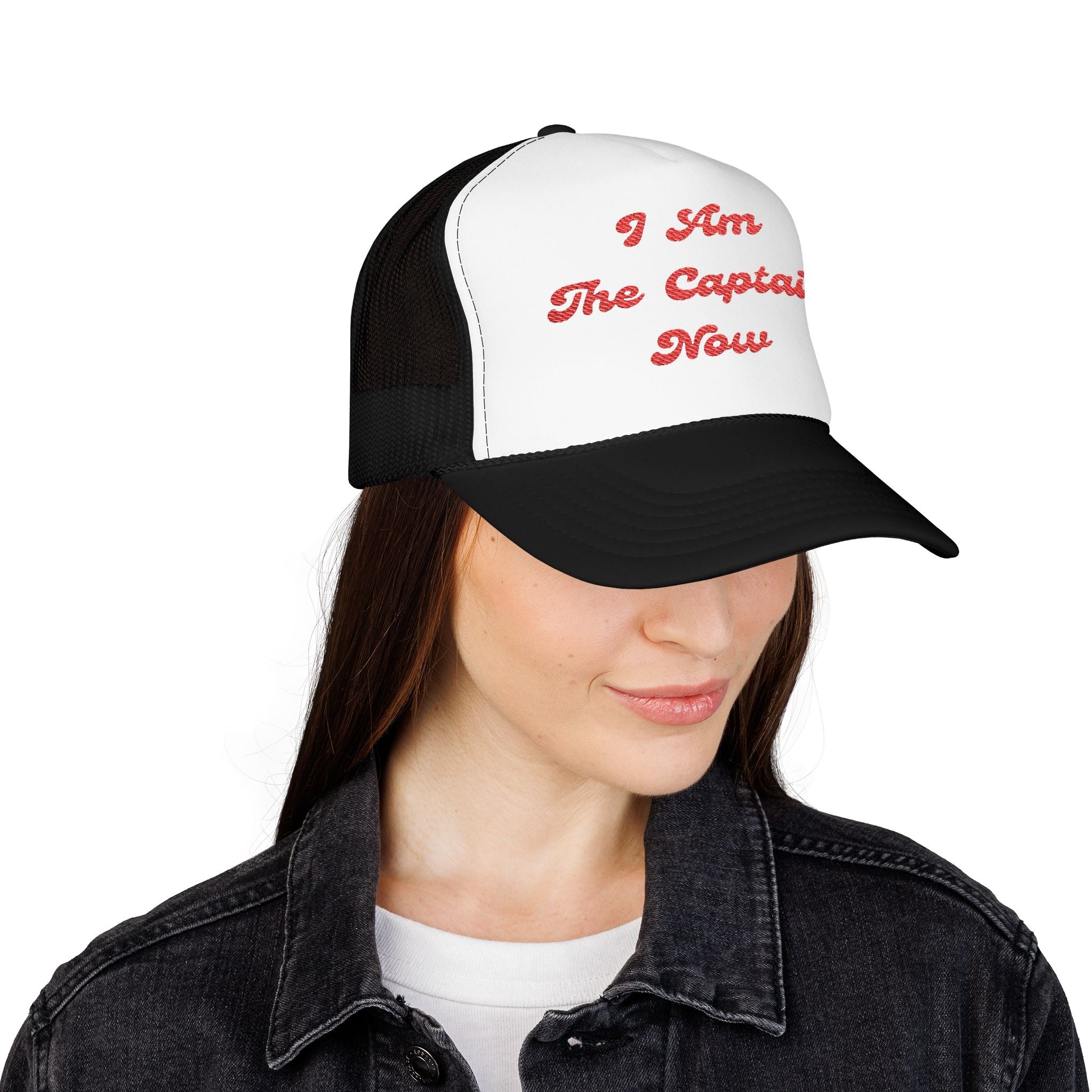 I Am The Captain Now- Foam Trucker Hat - Stylish Embroidered Cap for Everyday Adventures-Boaters
