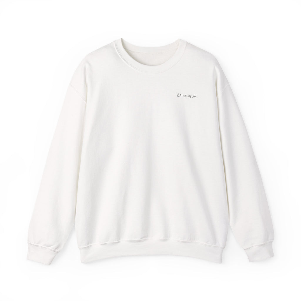 Adult- "'Catch me at"-(Front)- "White Sands Beach Old Lyme, CT"- (Back)- (No Flag) Custom Sweatshirt for location
