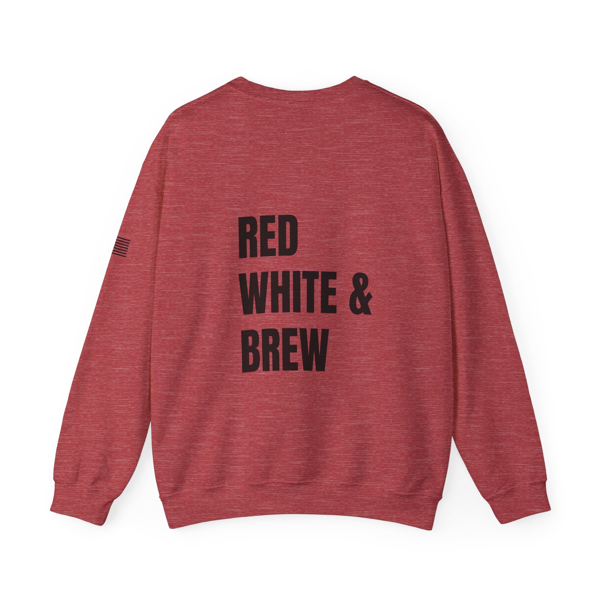 Adult- "'Merica" (Front) "Red White & Brew" (Back)- Unisex Crewneck Sweatshirt, Fourth of July, Summer Fun, Boat Days