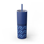 Personalized Skinny Tumbler with Straw - Coastal Waves Design, 20oz