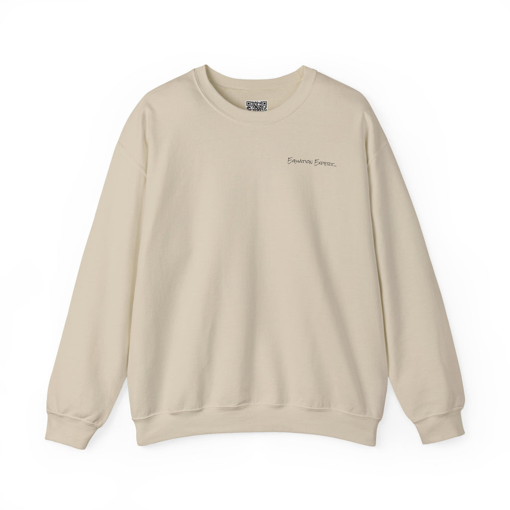 Adult- Math Teacher Crew Neck "Equation Expert" (Front)- "too Many Problems #MathClub" (Back) -Crewneck Sweatshirt, Cozy Fall Apparel, Unisex Gift, Casual Style, September Vibes, Seasonal Fashion