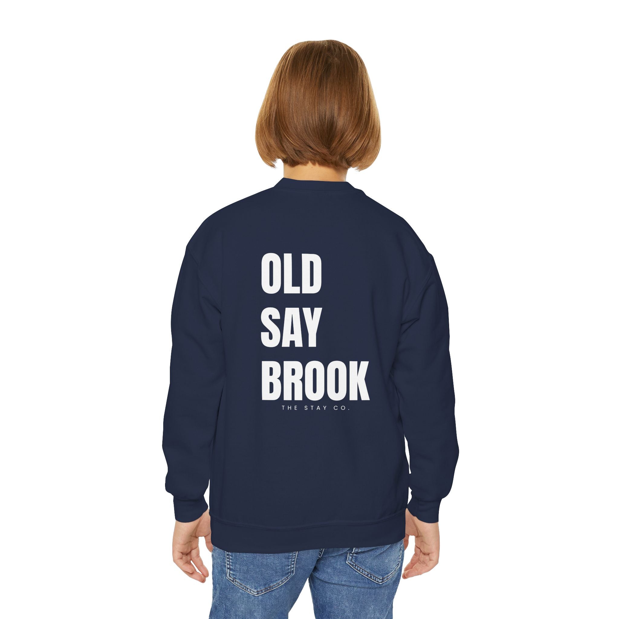 Youth-(XS-XL) Old Saybrook Crewneck With Association Logo On Front- White Writing