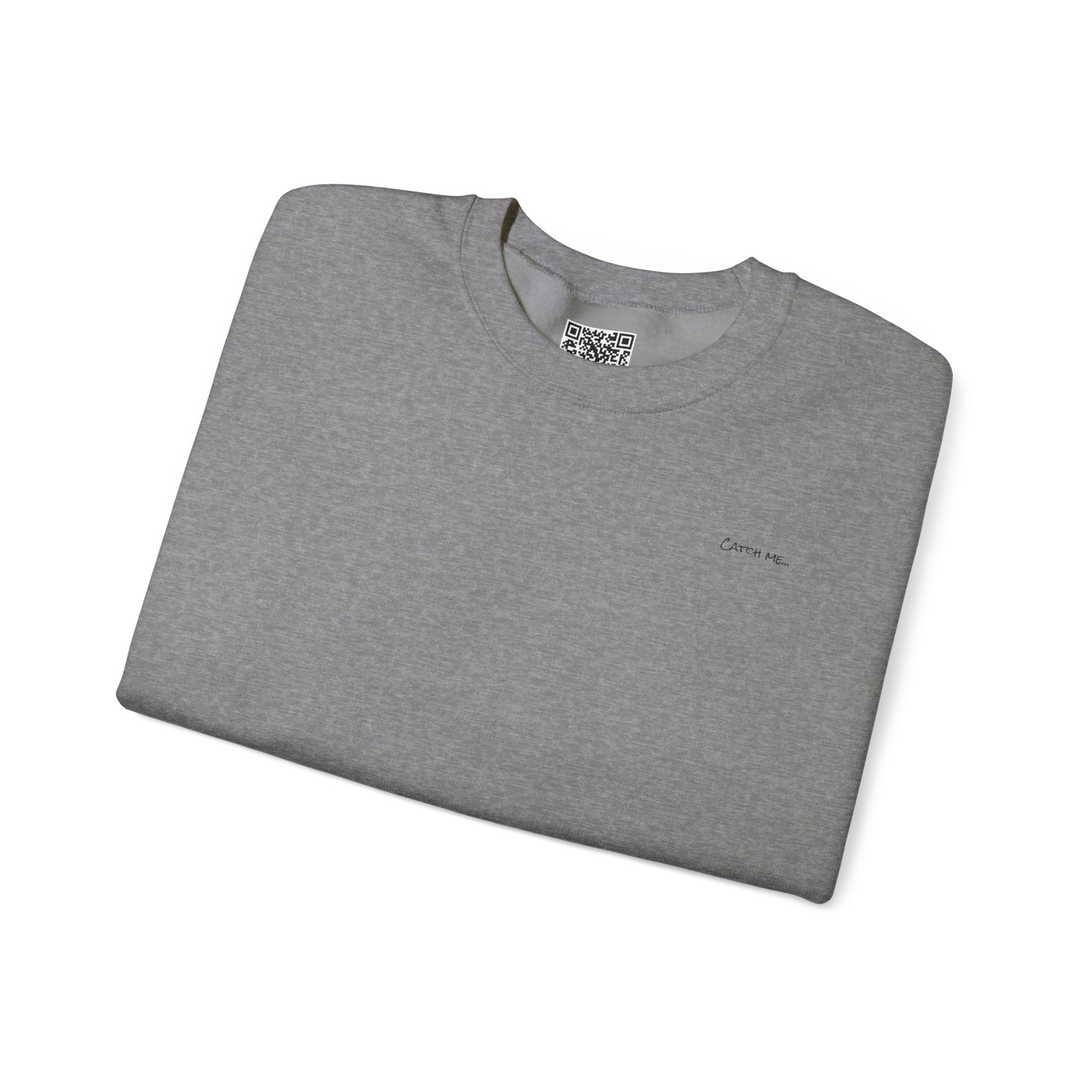 Adult- "Catch me" (Front) - "At The Dock" (Back) -Black Writing -Unisex Crewneck Sweatshirt