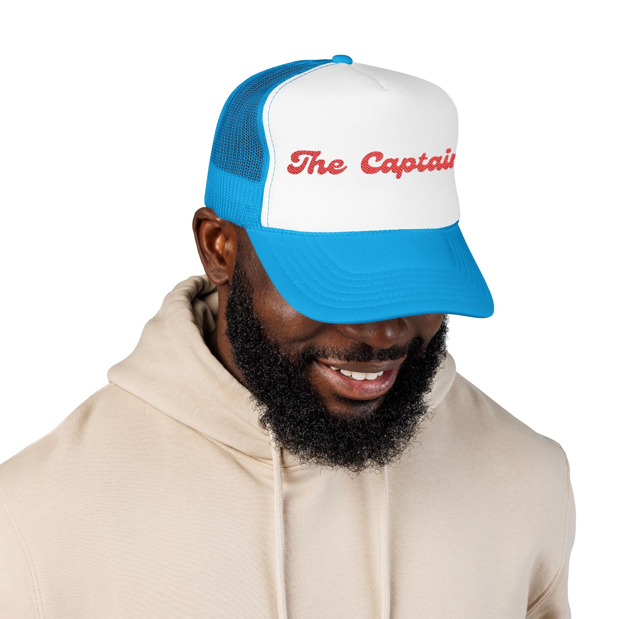 "The Captain"- Foam Trucker Hat, Embroidered Cap, BBQ Hat, Perfect Gift for Grilling Enthusiasts, Summer BBQ Accessory, Fun Party Hat