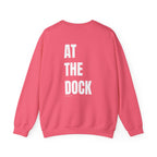 Adult- "Catch me" (Front) - "At The Dock" (Back) -White Writing -Unisex Crewneck Sweatshirt