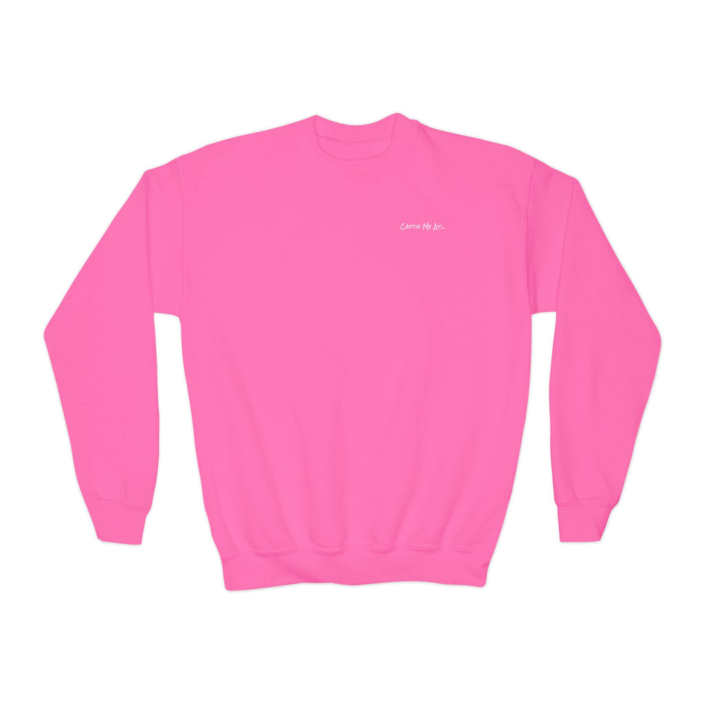 Youth-(XS-XL) "Catch Me At" (Front) "Candlewood Lake" (Back)- Unisex Crewneck Sweatshirt