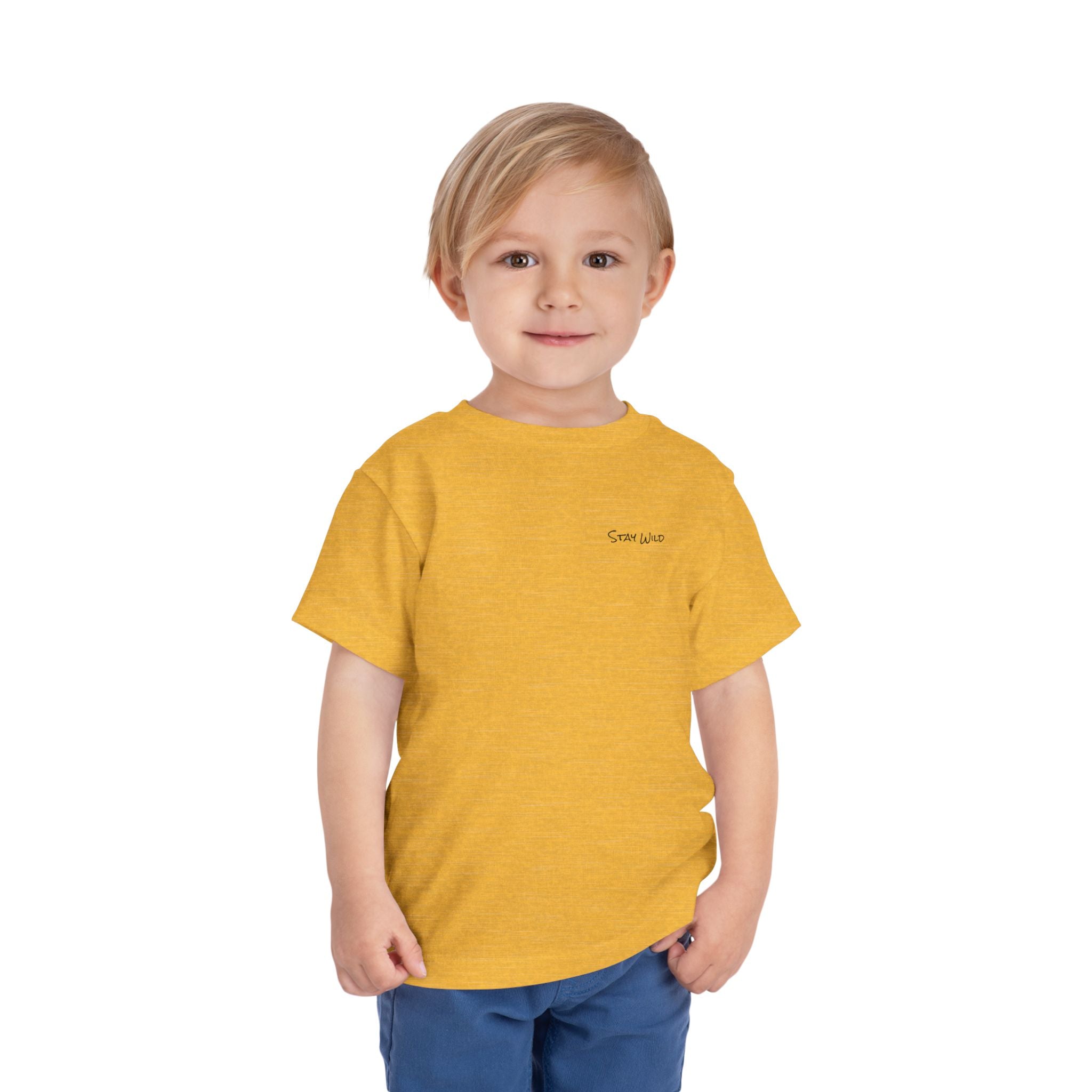 Toddler (2T-5T) - "Stay Wild" (Front) - "Stay Wild Lake Child" (Back) -Black Writing Short Sleeve Tee