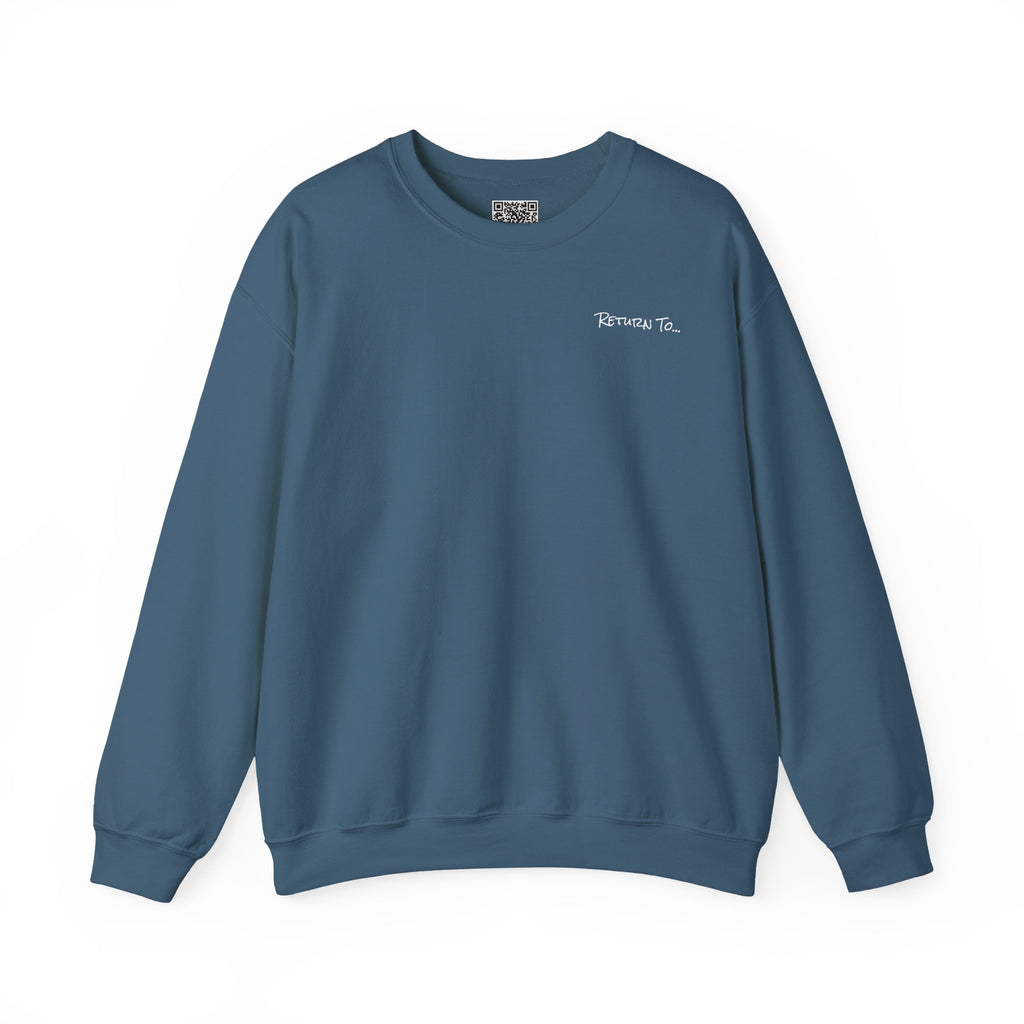 Adult- "Return To" (Front) - "Old Saybrook" (Back) -White Writing -Unisex Crewneck Sweatshirt