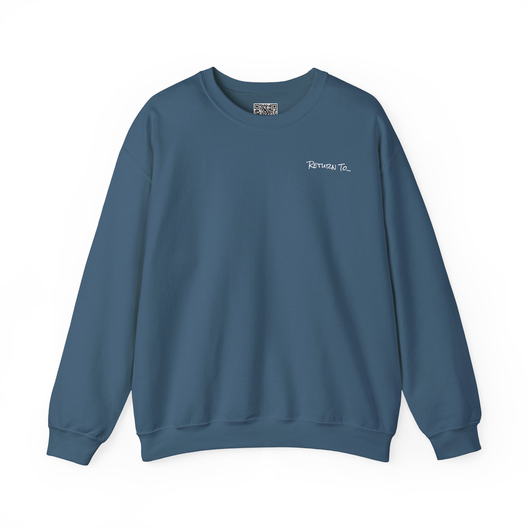 Adult- "Return To" (Front) - "Old Saybrook" (Back) -White Writing -Unisex Crewneck Sweatshirt